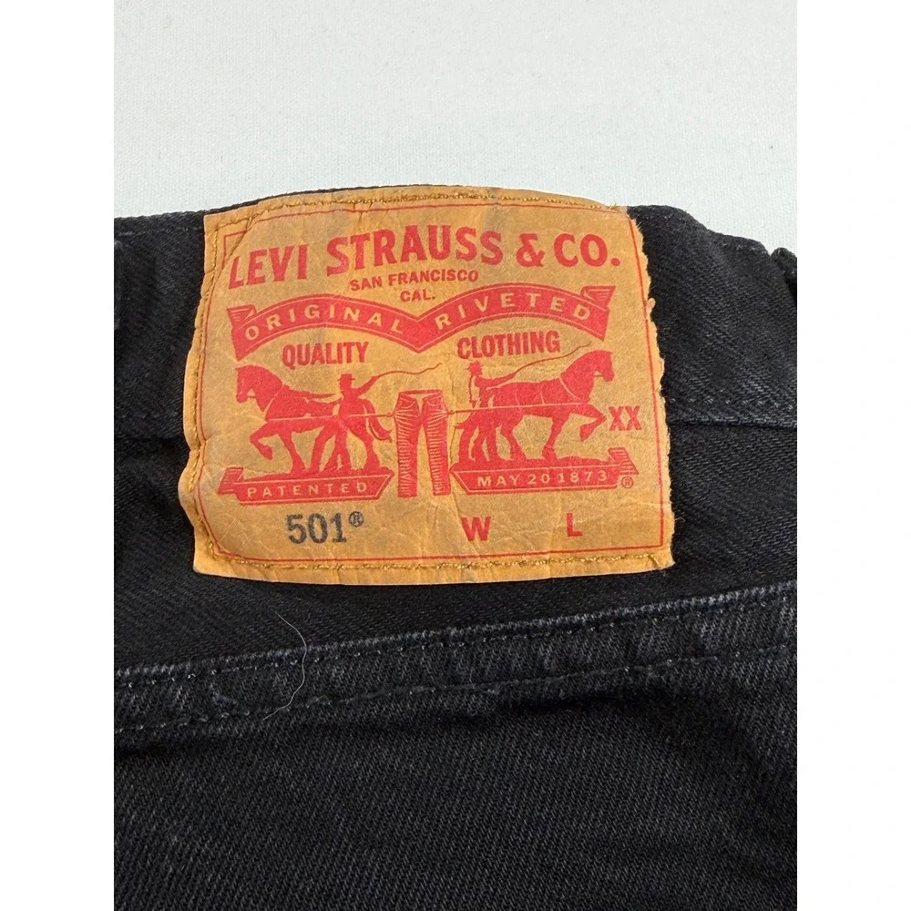 Levi's 501 Original Fit Jeans Mens W36 L36 Black Button Fly Straight Leg